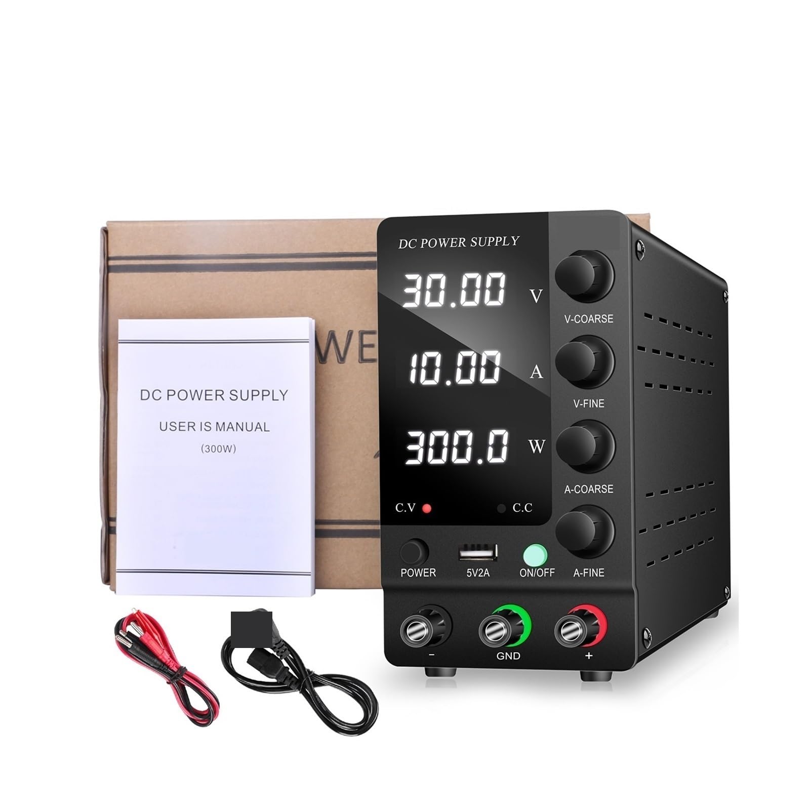 Zasilacz laboratoryjny, Zasilanie DC Zmienne 30 V 10 A Regulowane Przełączanie Regulowany Zasilacz Stołowy Z Przełącznikiem Wyjściowym 32 6 A 60 120(Black 30V10A)