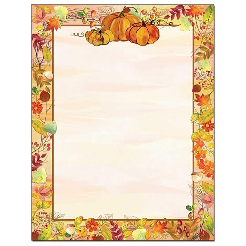 Pretty Pumpkins Letterhead Laser & Inkjet Printer Paper, (25 Pack)