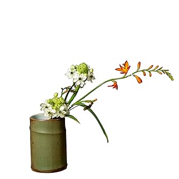Amazon.co.jp: 竹の形をした花瓶、緑の模造竹セラミック花瓶屋内