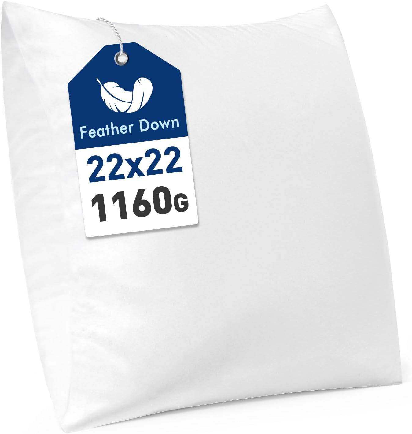 MIULEE Premium Feather and Down 22x22 Throw Pillow Insert Soft Fluffy Throw Pillow Double-Layer Cotton Fabric for Sofa Bed Couch Prevents Feather Leakage