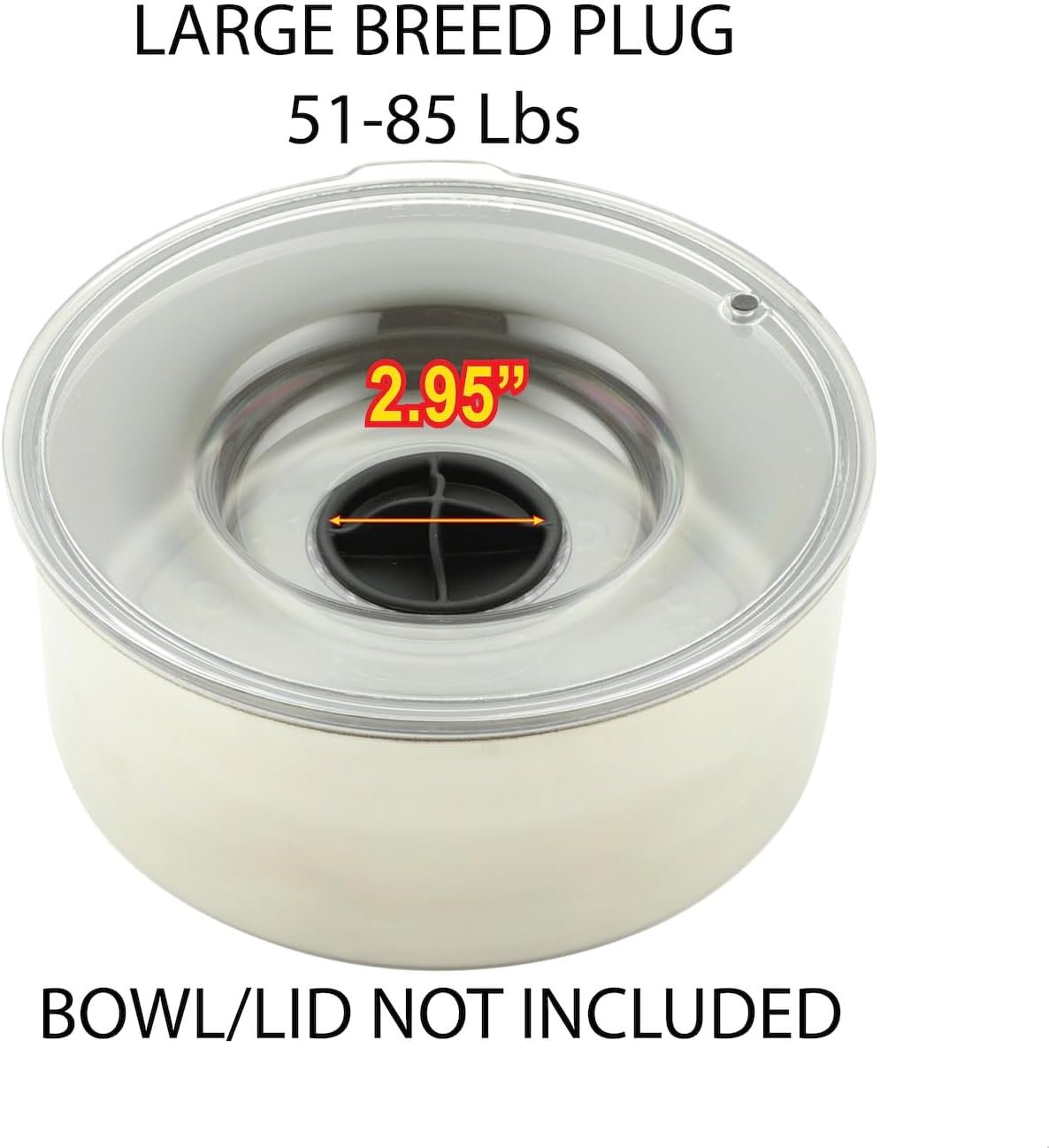 Slopper Stopper - Pressure Plug, Large Breed 51-85 Lbs, Replacement Plug, 2.95" Dia