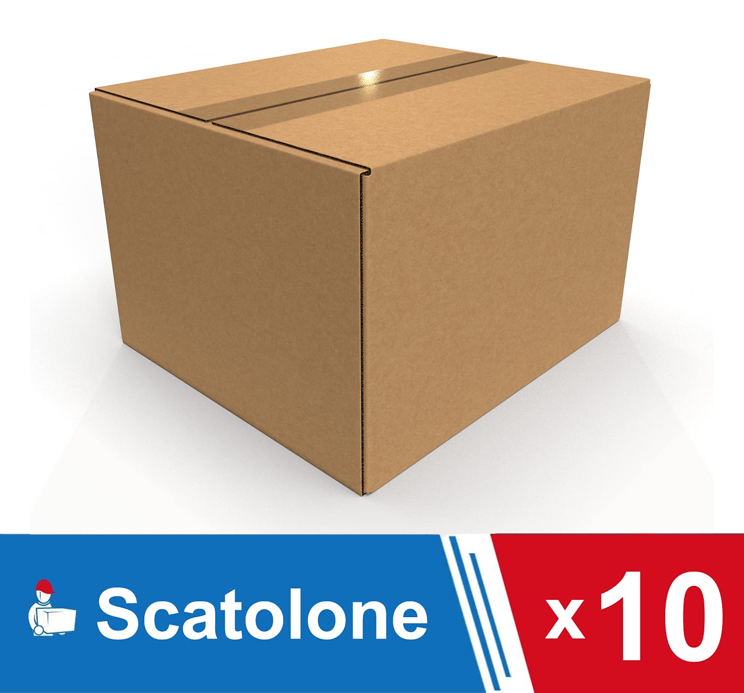 IMBALLAGGI 2000 - Scatole Trasloco a Onda Singola 25x20x20, Pack da 10 Scatole Cartone Resistenti e Durevoli, Scatoloni per Trasloco e Spedizioni - Cartoni per Traslochi, Imballaggio e Deposito