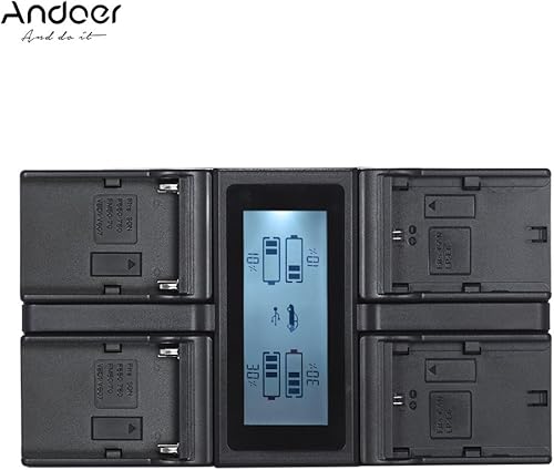 Miniatura 8 de Andoer Cargador de batería de cámara digital de 4 canales Pantalla LCD para cámara Sony Canon (LP-E6 + NP-F970)