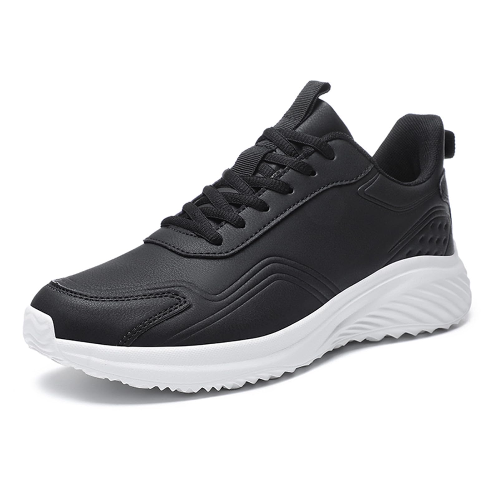 Leather Cushioned Sports Shoes for Men's Lightweight Casual Running Shoes for Autumn and…