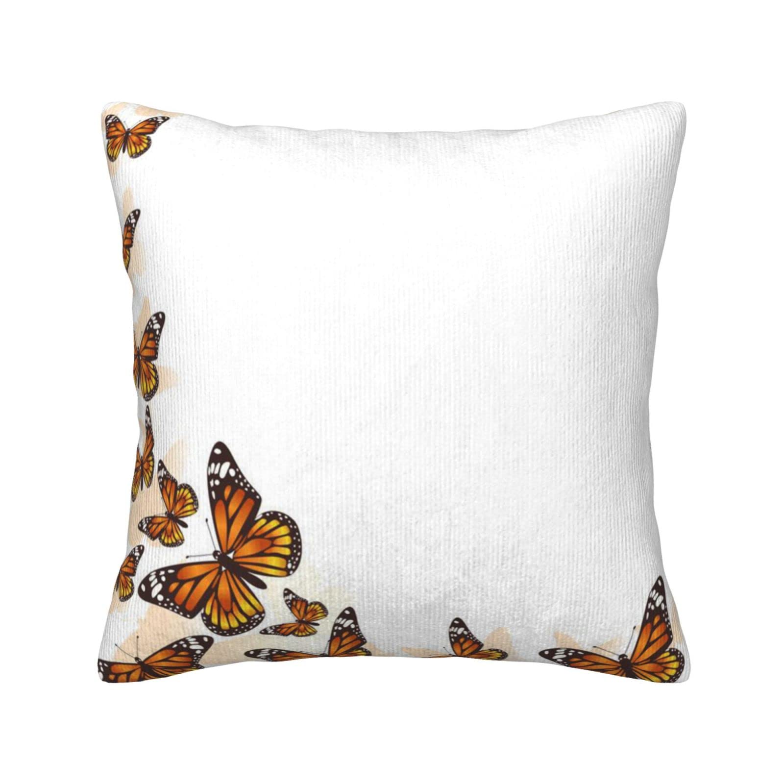 Housses de coussin velours côtelé orange 45x45 pour rénover un canapé fatigué