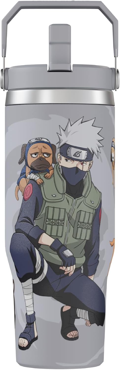 Team Liquid Naruto Kakashi Ninja Pup Tumbler with Lid, 30 Oz Water Cup, Vacuum Insulated, Anime Water Bottle, Reusable Insulated Stainless Steel tumbler for Water, Iced Tea or Coffee