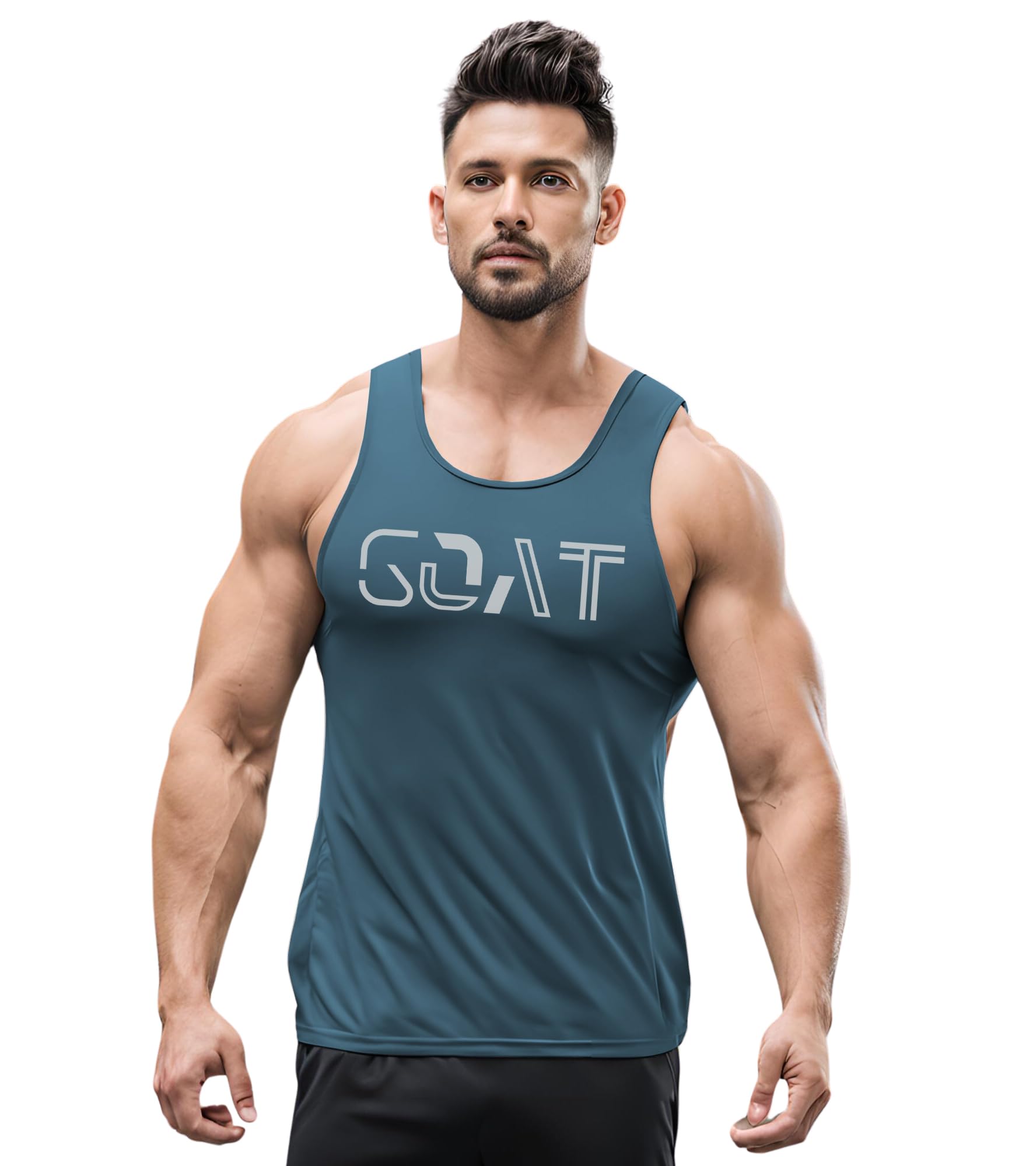 3colors 3Colours RGB Men's Active Wear Sleeveless Tank top, Gym Vest, Leisure wear -Goat CCUT-picture-36