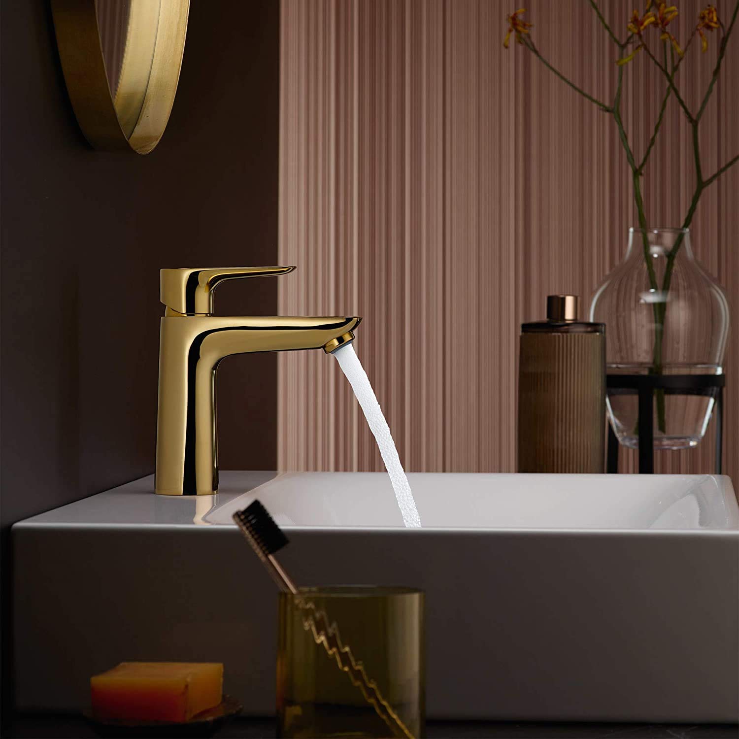 Hansgrohe Mitigeur monocommande, Silicone, Aspect Doré Poli, Hauteur sous bec 110 mm