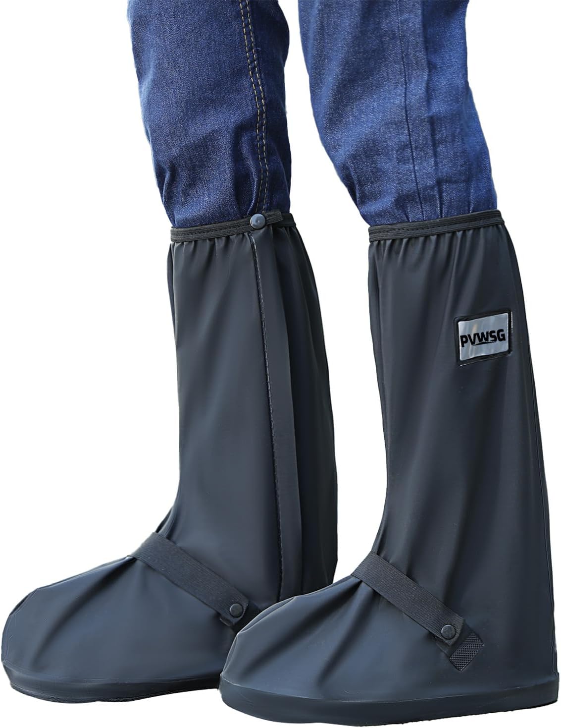 Waterproof Shoe Covers for Rain with Reflector Reusable Waterproof Rain Cover for Shoes Non-Slip PVC Snow Boot Covers