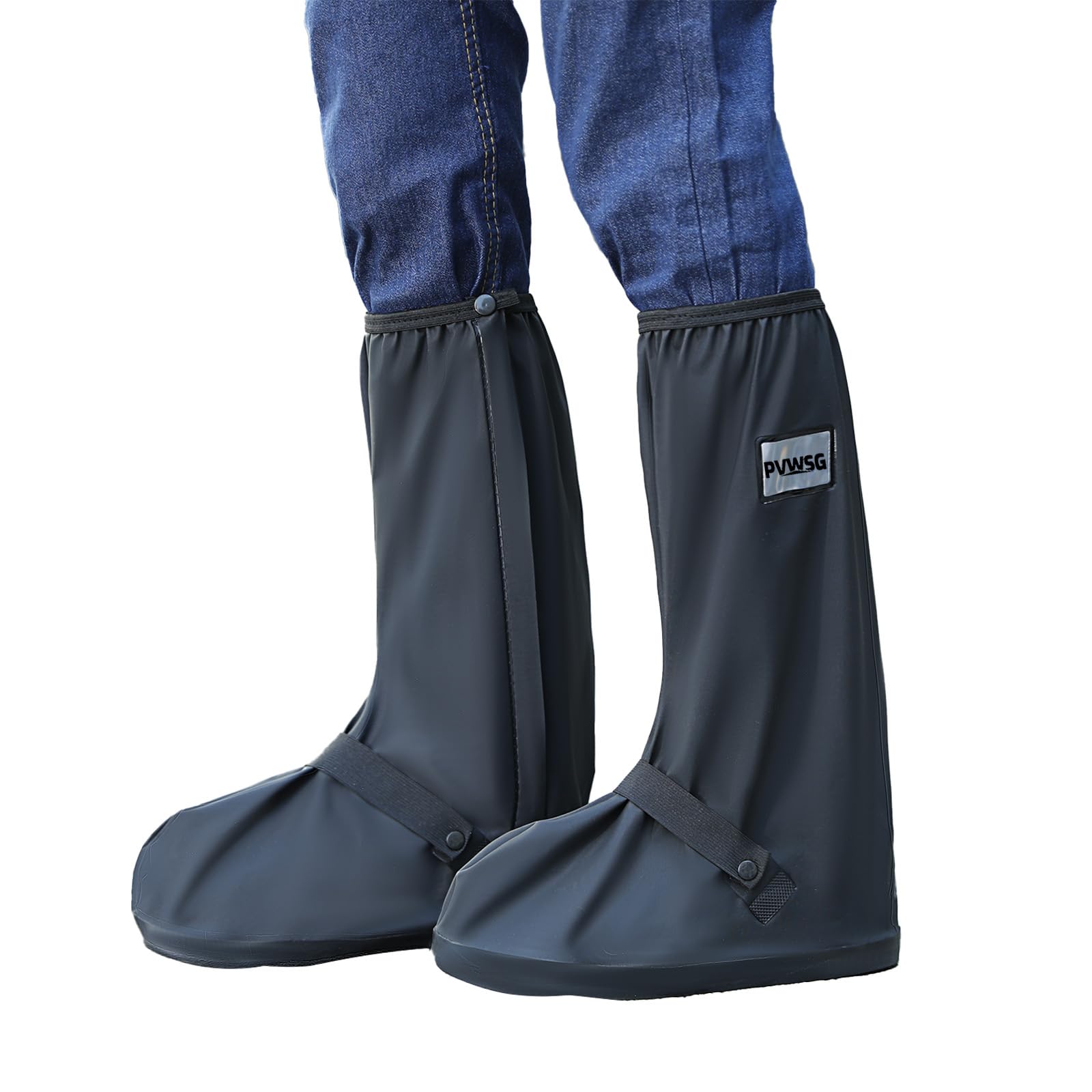 Waterproof Shoe Covers for Rain with Reflector Reusable Waterproof Rain Cover for Shoes Non-Slip PVC Snow Boot Covers