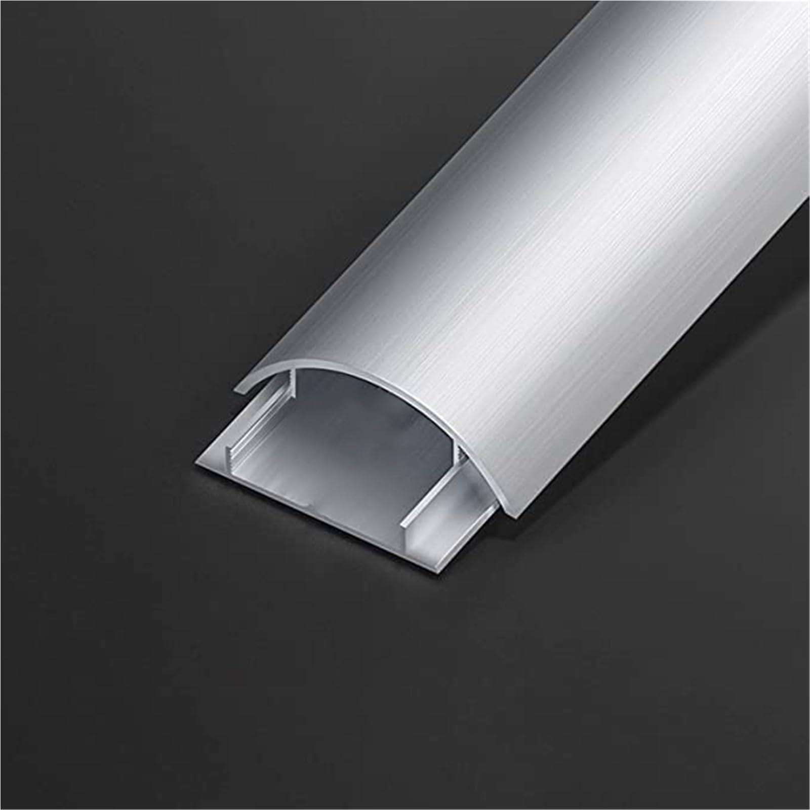 calpestabile passacavi 50 80 120 150 180 Cm Lunghezza Canalina Di Protezione Del Cavo/Copricavo Semicircolare, In Lega Di Alluminio Per Scrivania Del Computer(L W H 150cm x 55mm x 15mm)