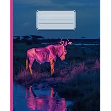 Composition Notebook-College Ruled Pink Wildebeest - Perfect for note taking and study