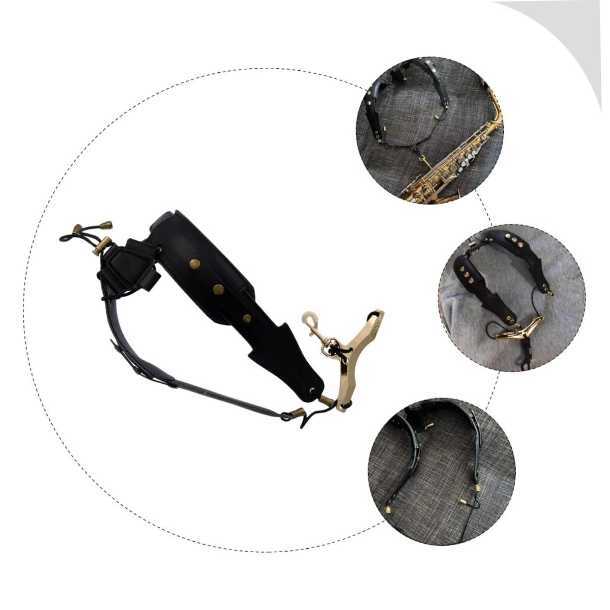 Mikinona 1pezzi Cintura Per Sassofono Con Imbottitura Comfort e Design Ergonomico Per Musicisti Nera