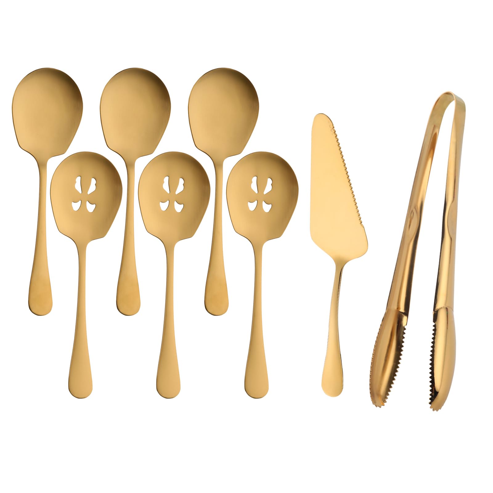 IAXSEE 8 PCS Stainless Steel Serving Utensils, Large Serving