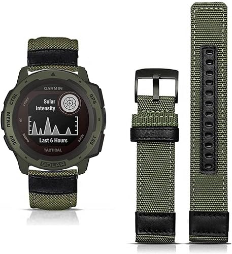 Miniatura 8 de Olytop Correa de reloj militar de nailon de 0.866 in para Garmin Instinct 2 Solar, correa deportiva de tela duradera, pulsera de repuesto para