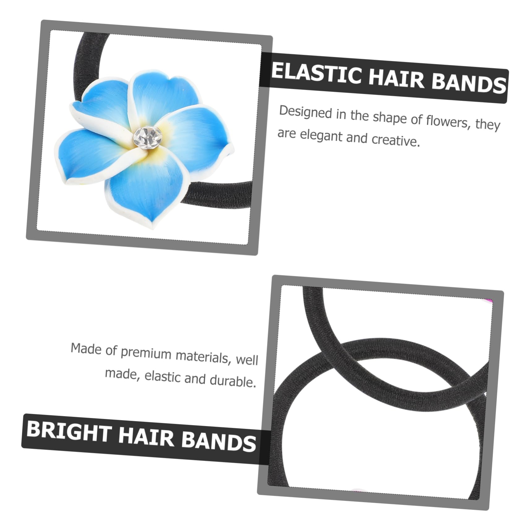 FOMIYES 3 Juegos De Bandas Elásticas Para El Cabello Para Mujeres Y Niñas Lazos De Flores A La Moda Cuerda Elástica Para De Caballo 10 Unidades X 3