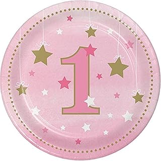 Creative Converting One Little Star Girl-1st Birthday Luncheon Plates, 7