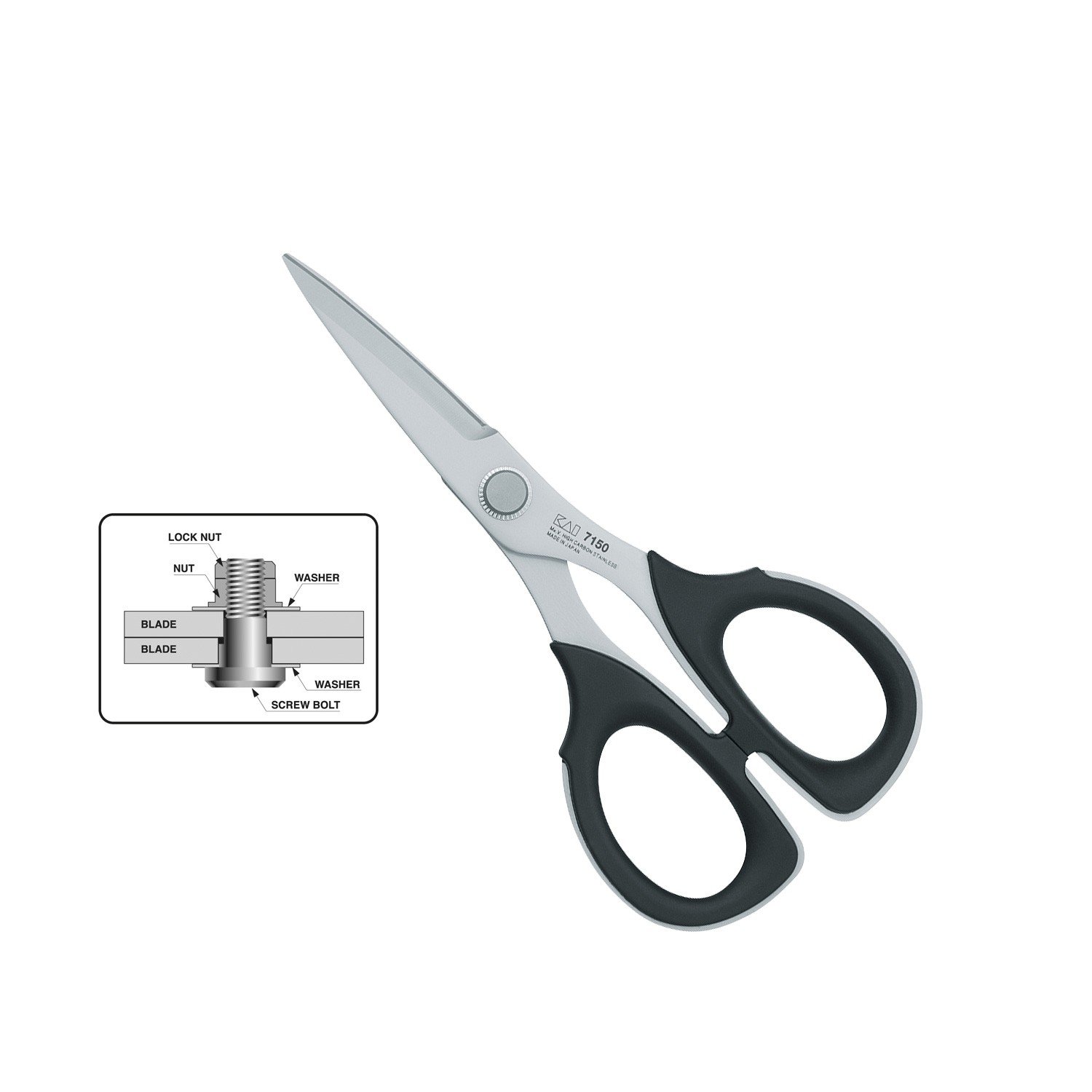 Kai Schneiderschere 7150 (15 cm) zum Nähen und Sticken, professionelle Industrieschere, hohe Qualität