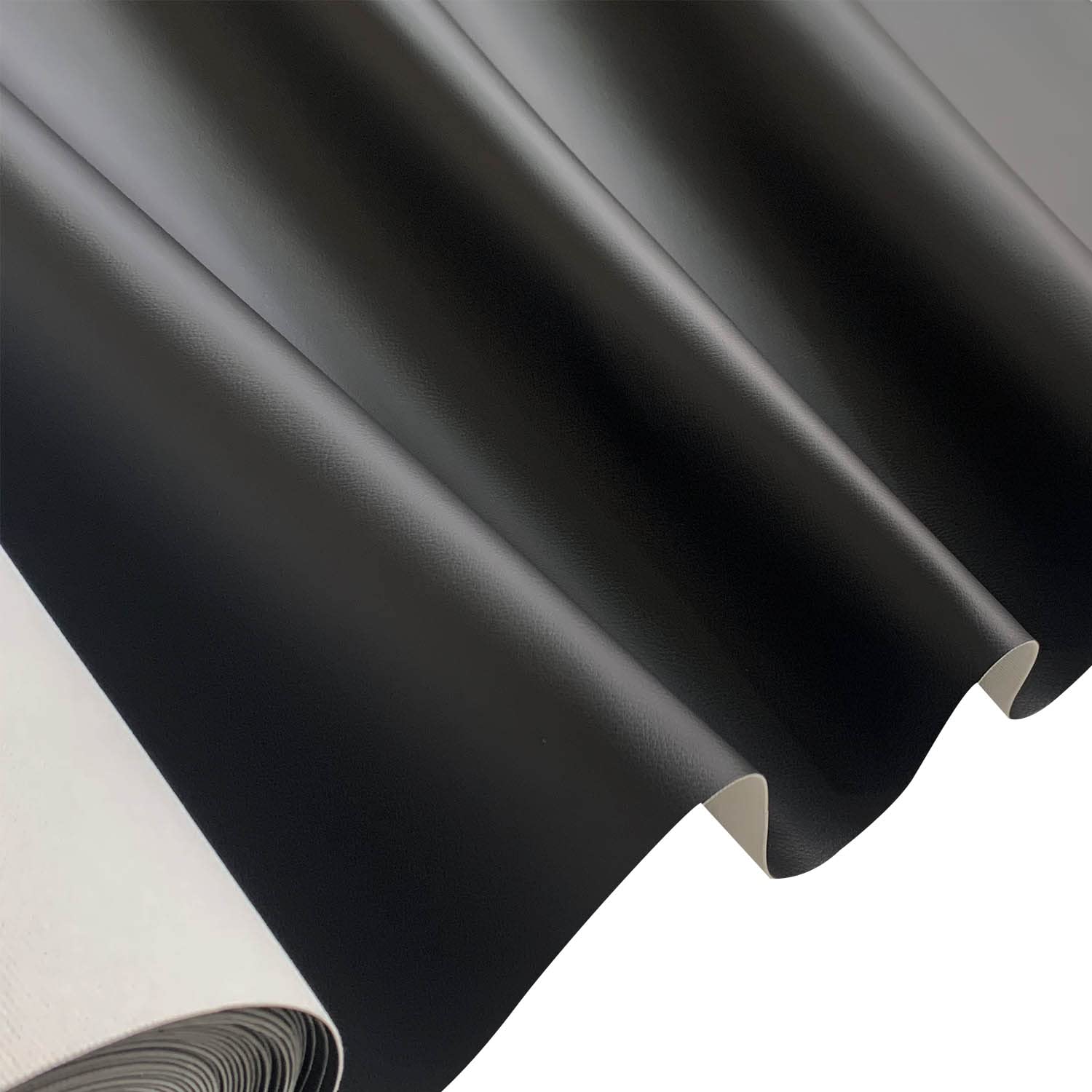 EU Fabrics Marine Vinyl Fabric - 567GSM, UV, Fire Retardant, Waterproof - for Upholstery, Sofas, Chairs, Leather Patch Cover - Leatherette Fabric Material per Metre (Black - 1 Metre x 140cm