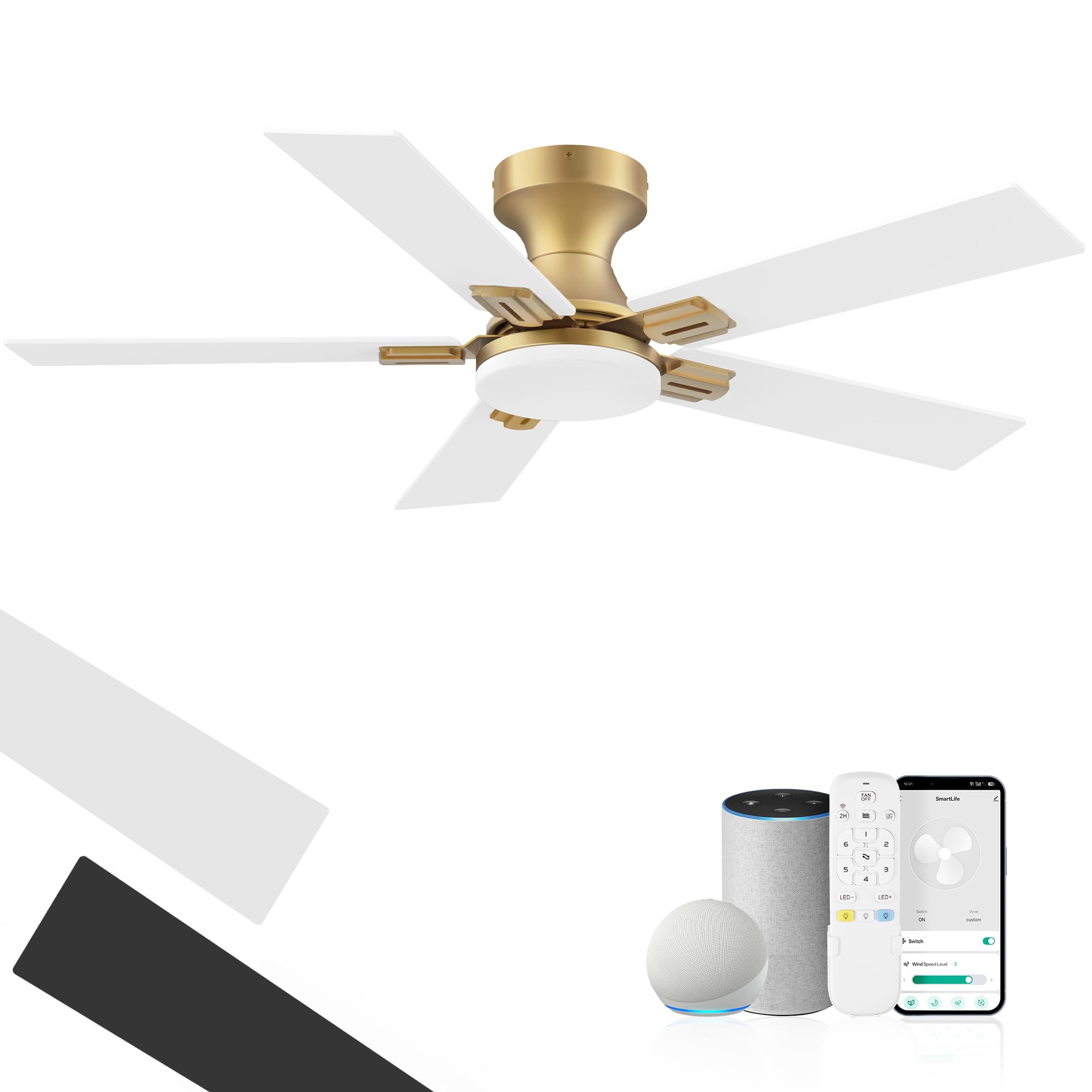 Photo 1 of Cumilo 42" Smart Low Profile Ceiling Fan with Lights