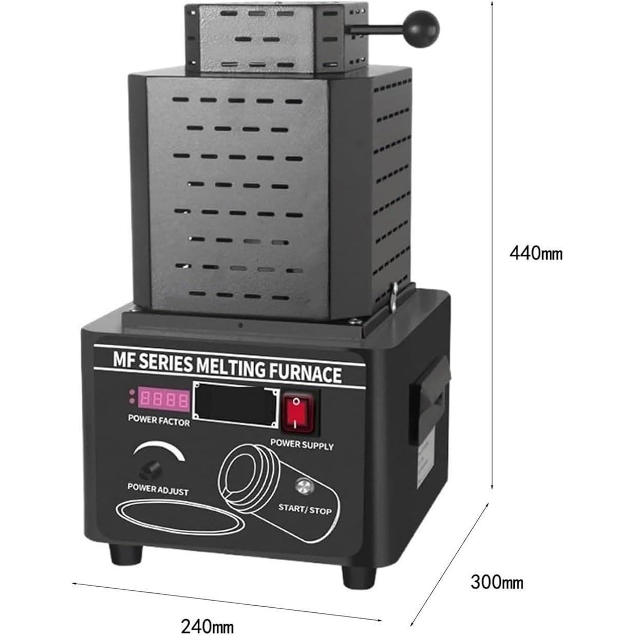 Four De Fusion d'or, Four De Fusion De Métaux Numérique électrique 1/2/3 Kg, Kit De Moulage De Fusion De Métaux pour Bijoux, Métaux Précieux, Or, Argent, Cuivre, Aluminium,3kg-Black
