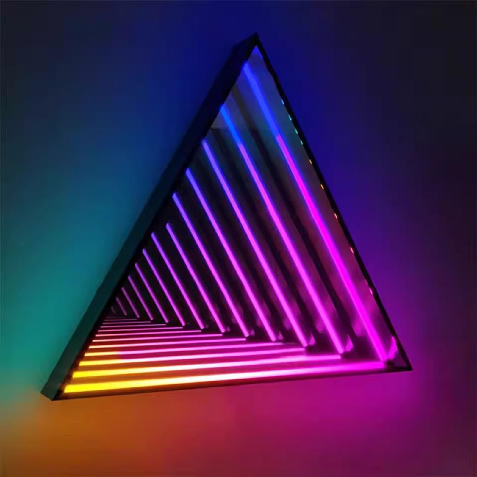 Infinity Lamp Tunnel Mirrors for Wall, Infinity Art Light Night Light, Mirror Tunnel Light, Remote Control Geometric RGB Colour Changing Wall Decor,C-30cm