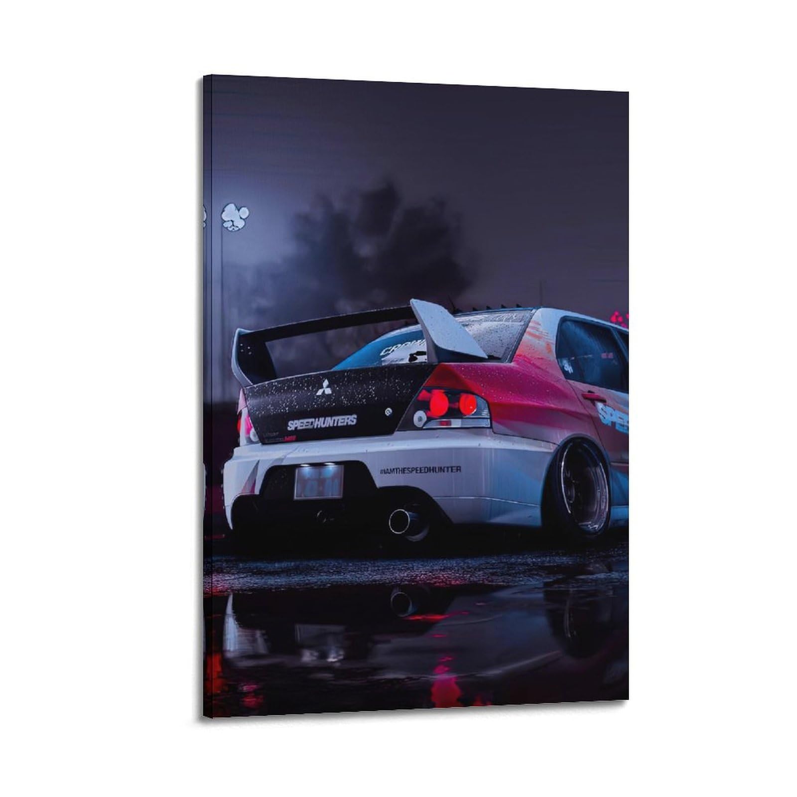 GLMHOK JDM Sports Car Poster Lancer EVO 8 Racing Car Decorative Painting Canvas Poster 12x18inch(30x45cm)