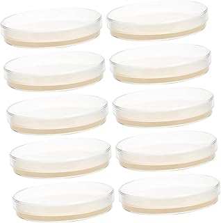 Mobestech 10pcs Nutrient Agar Plate Glass Straw Straws Mushroom Kit Petri Dishes with Agar Cell Dish Ez Bioresearch Pre-Poured Petri Plates Science Fair Project Kit Agar Medium Top