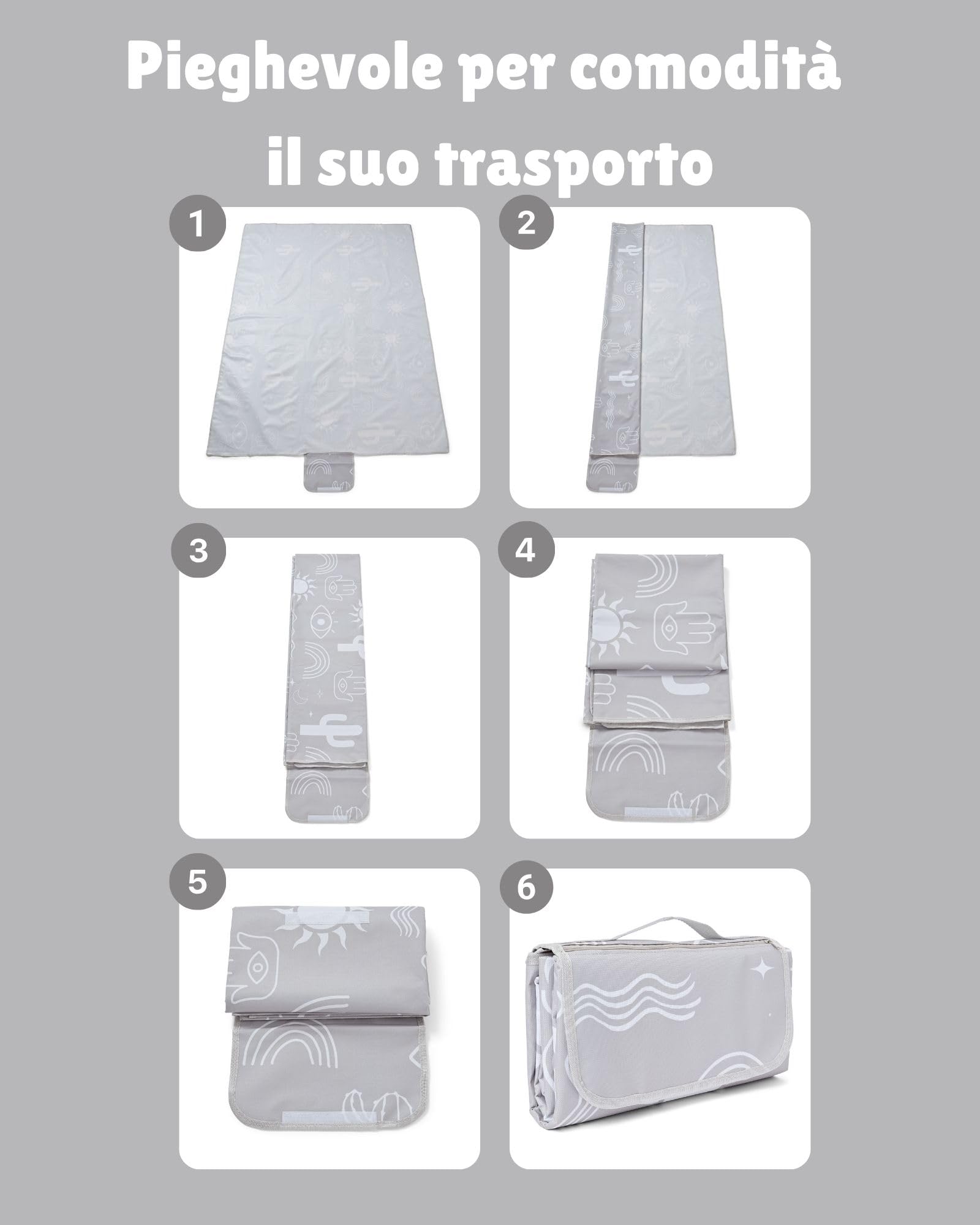 Haus Projekt Telo Picnic Impermeabile Pieghevole 200x150cm, Stuoia Spiaggia Campeggio