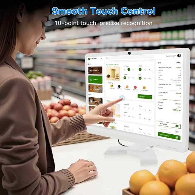 Monitor Táctil de 21.5 Pulgadas con Webcam FHD 1080p miniatura 2
