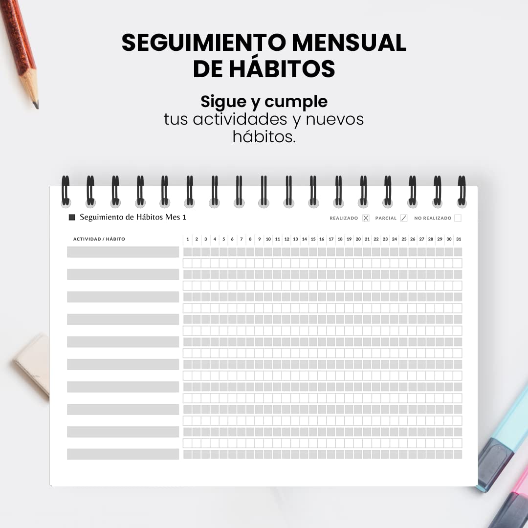 PLANBERRY Agenda Semanal – Organizador De Vida Sin Fecha Y