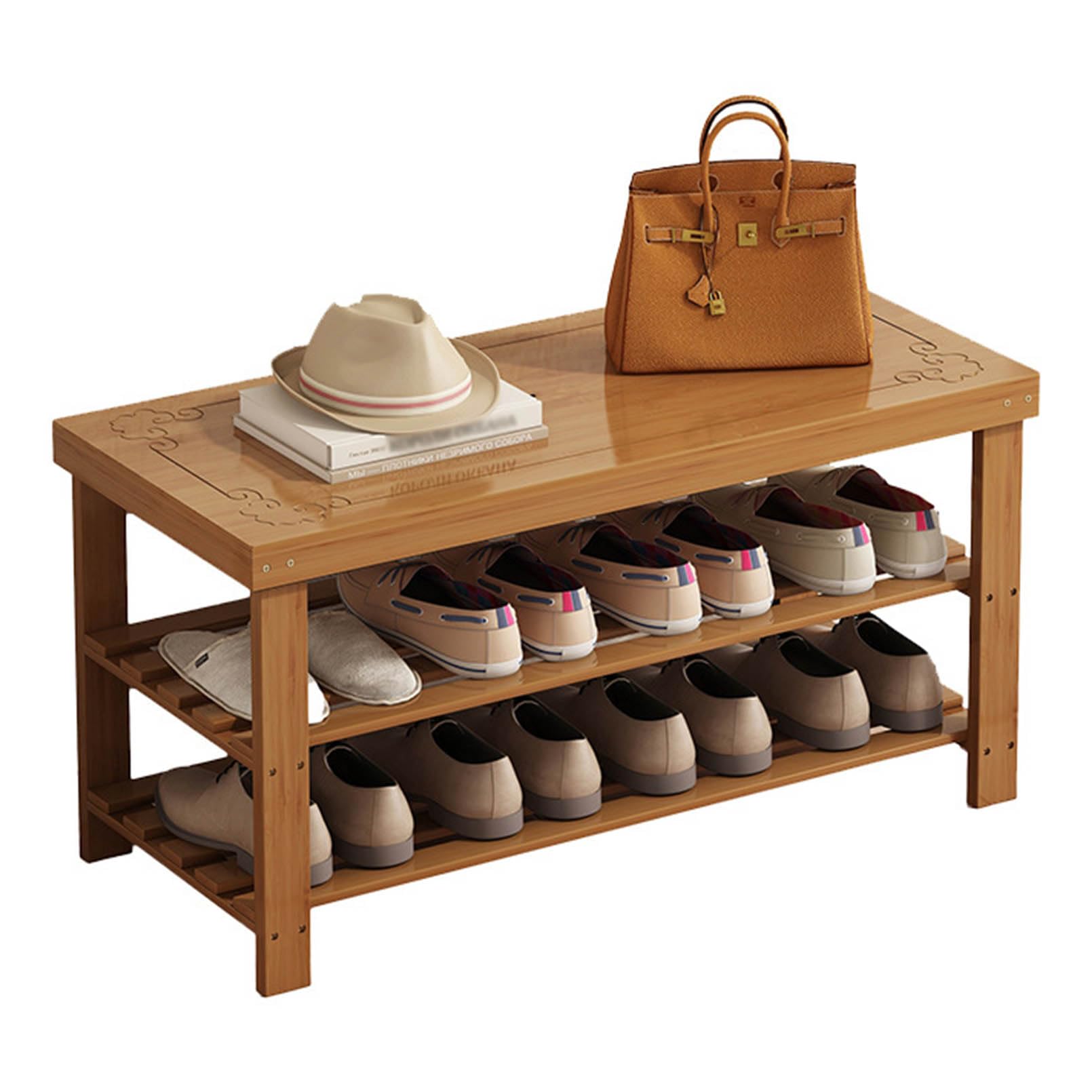 Banc de rangement pour chaussures en bambou pour organiser votre entrée