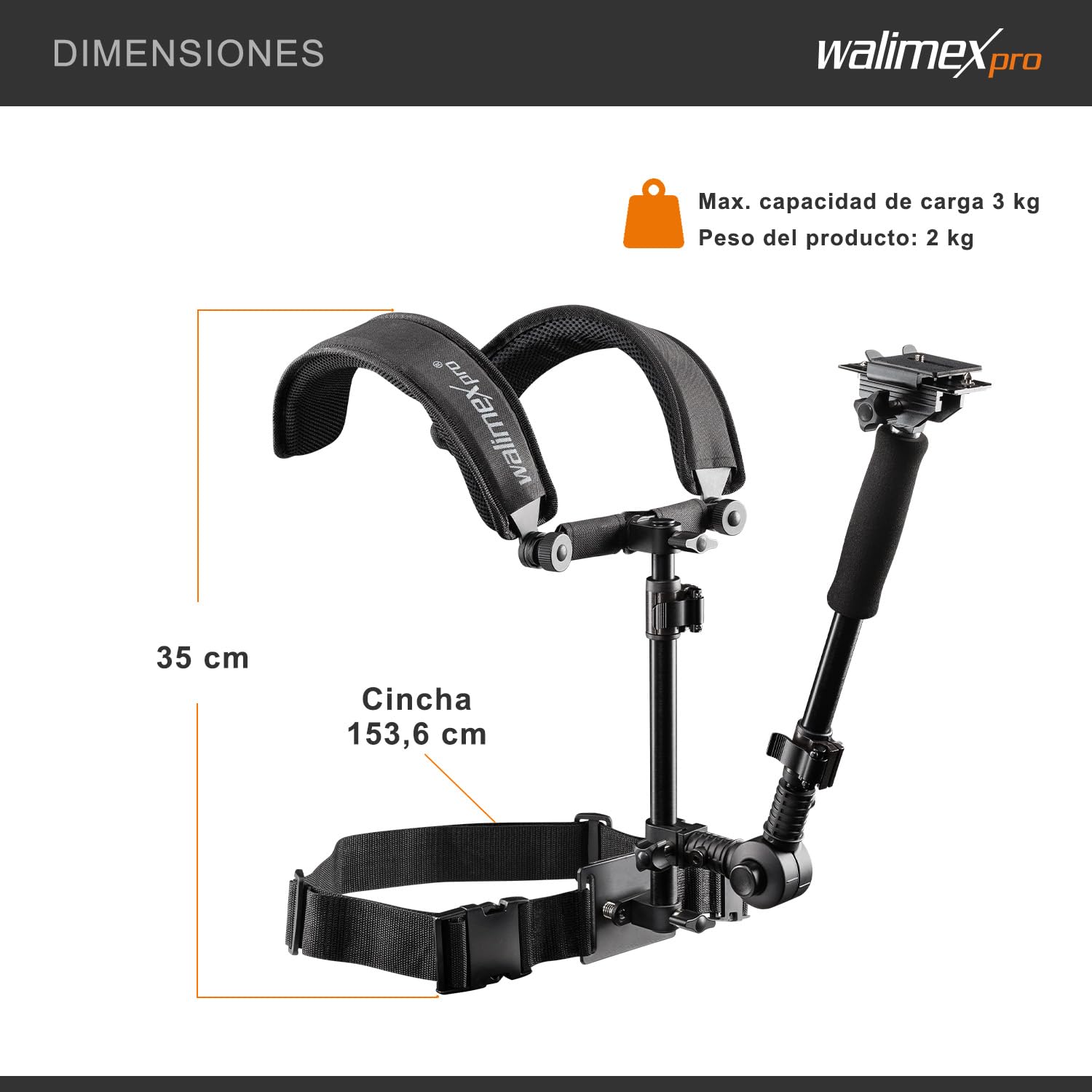Walimex Pro 20641 - Soporte para videocámaras, Negro