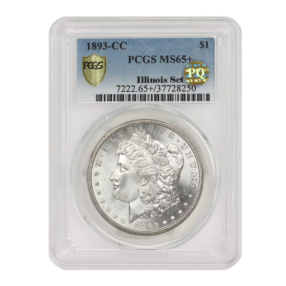 1893 CC American Silver Morgan Dollar MS-65+ PQ Approved Illinois Set by CoinFolio $1 MS65+ PCGS