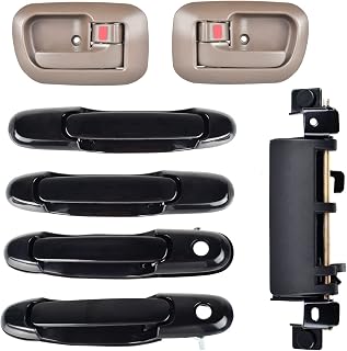 7PCS Door Handle Kit for Toyota Sienna 1998-2003, Front Rear Left Driver/Right Passenger Side Exterior Interior Door Handles & Tailgate Handle, Replace# 80850 80357 80359 80533 80504 79600