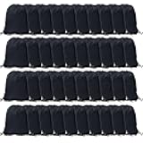 CODOBON 40 Pcs Drawstring Backpack Bulk Draw String Bags Cinch Polyester Bag for Gym Sport, Black