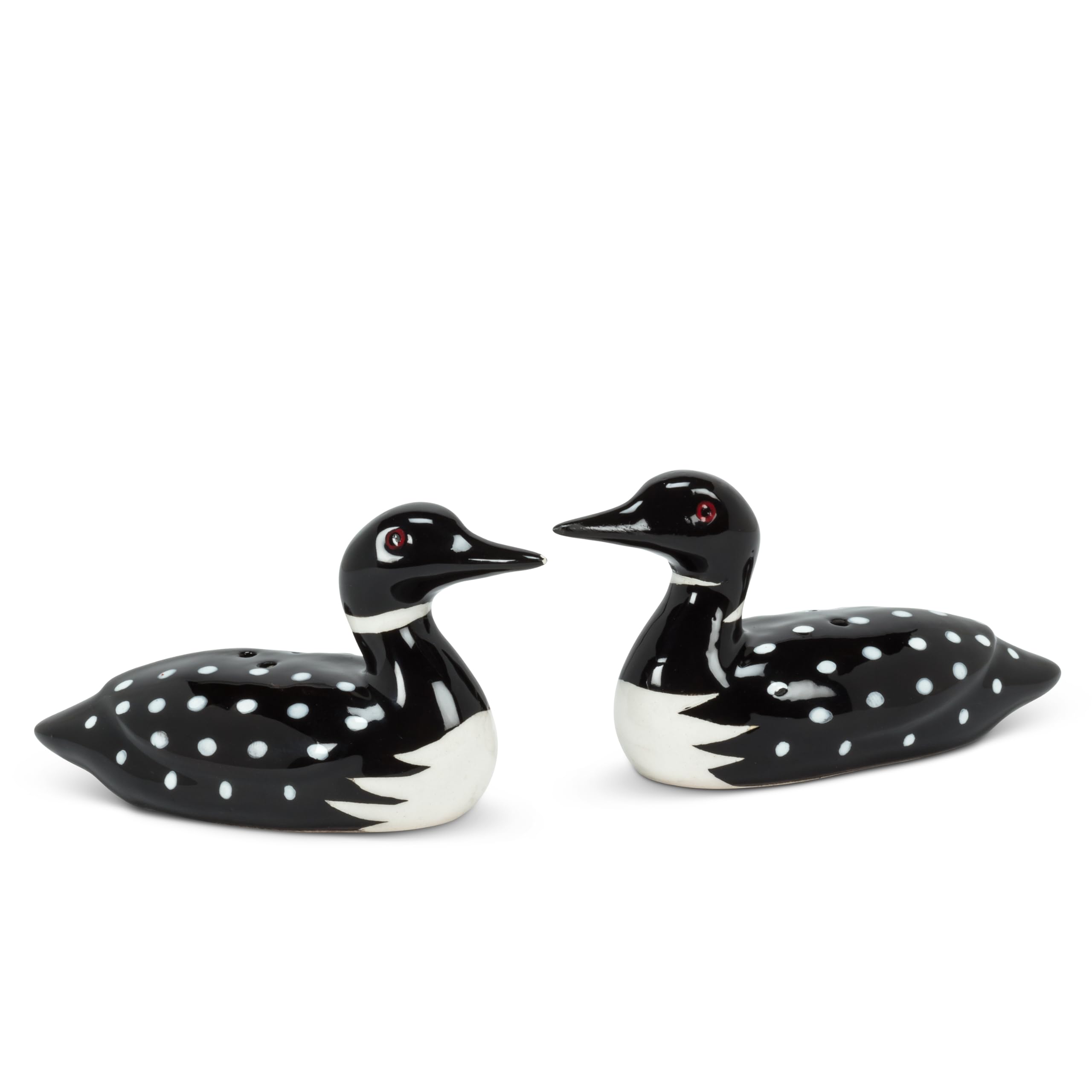 Loon Salt & Pepper Shakers - Elegant Black & White Set -1