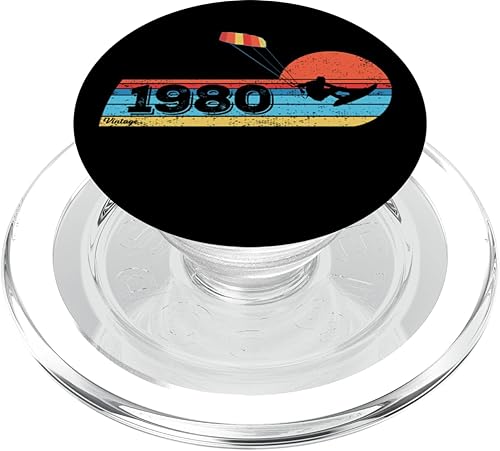 Miniatura 7 de Kitesurfer Kitesurfing Birthday Vintage 1980 born Kitesurf PopSockets Standard PopGrip