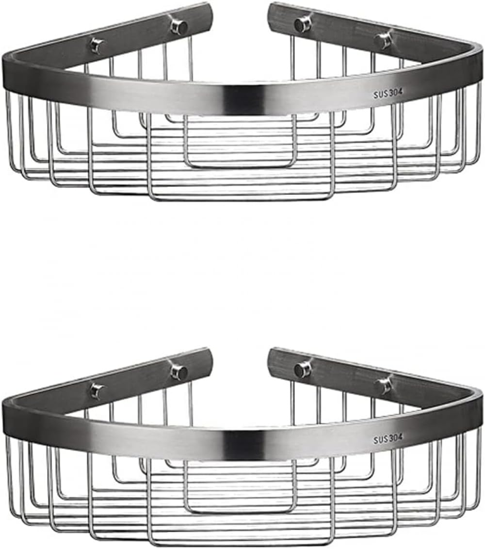 YIMUBDBM Corner Shower Shelf Shower Wall Caddy Bathroom Shelf Organiser 2 Tier Shower Free Bathroom Mesh Baskets Floating