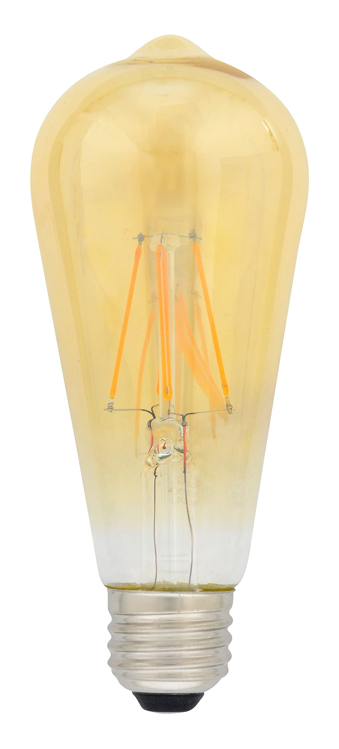 New Spun Satin Gold Amber E27 Flame Bulb - 40W Decorative C15 Bulb, Dimmable, 120V