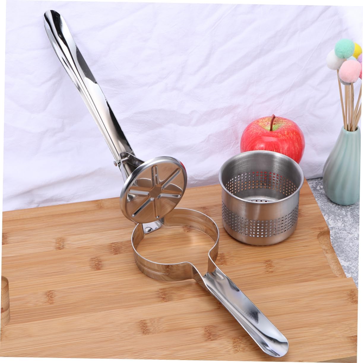 Ciieeo Stainless Steel Potato Ricer and Fruit Squeezer Heavy Duty Manual Masher Tool for Potatoes Vegetables and Fruits for Home Cooking and Food Preparation