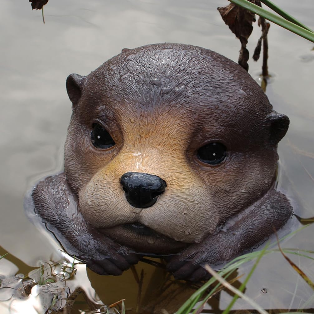 BESPORTBLE Floating Head, 2Pcs Outdoor Resin Pond Float - Duck Deterrent Decorative Animal Sculpture
