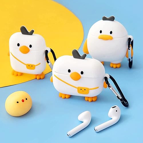 Miniatura 7 de Linda funda de pato para Airpod ProPro 2 Gen 2022 divertidas fundas de silicona Kawaii Cool Air Pods Pro bolsa blanca diseño de pato para Apple