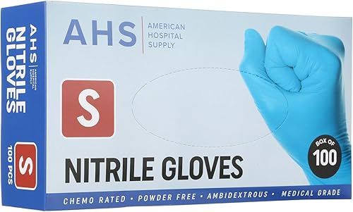 Miniatura 32 de American Hospital Supply Guantes de nitrilo, paquete de guantes de quimioterapia, sin polvo, de grado médico, guantes de examen Industrial