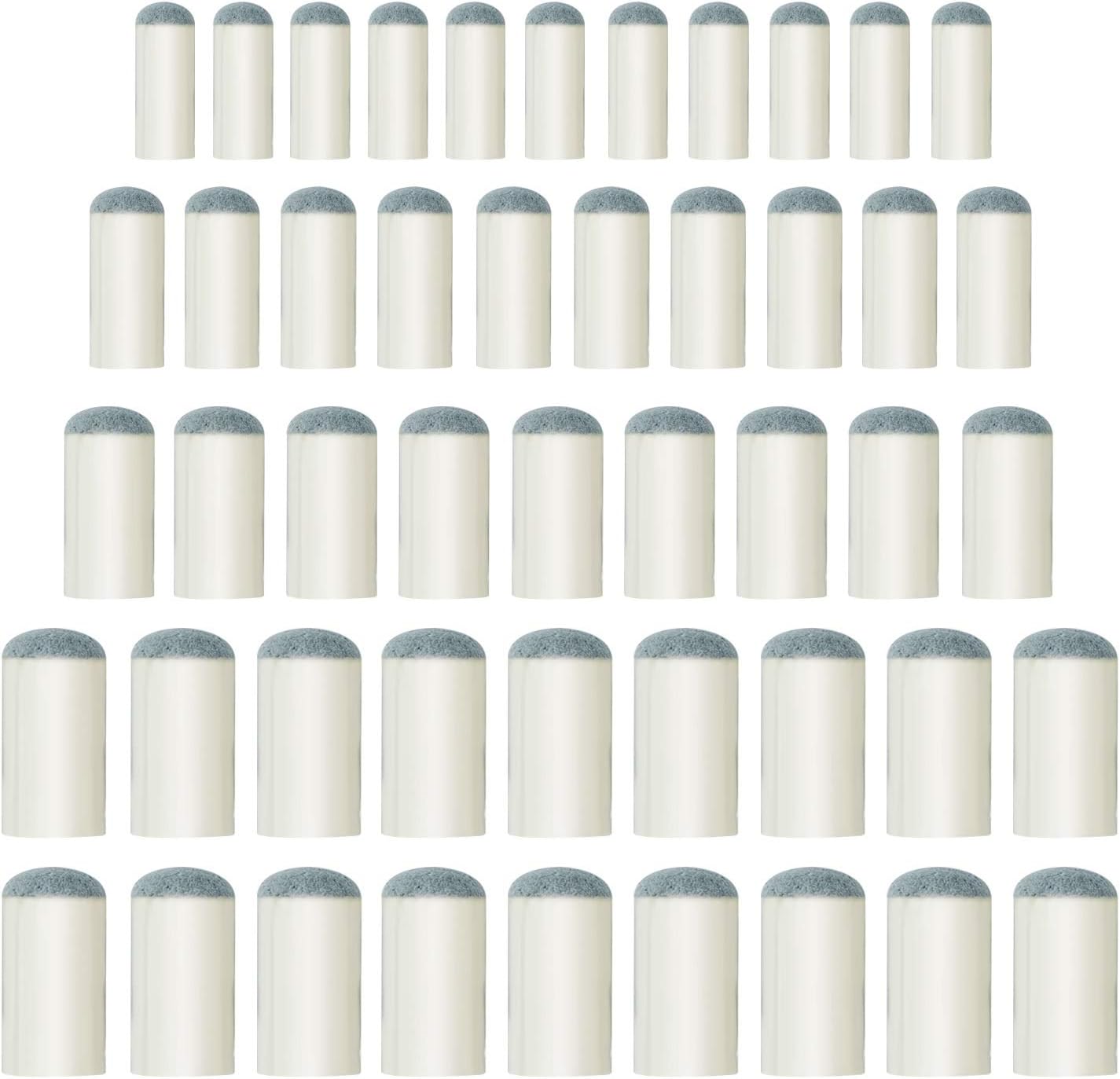 ABOAT 50 Pieces 4 Sizes Pool Cue Tips Slip-On Billiard Cue Tips Replacement, 9 mm, 10 mm, 12 mm, 13 mm