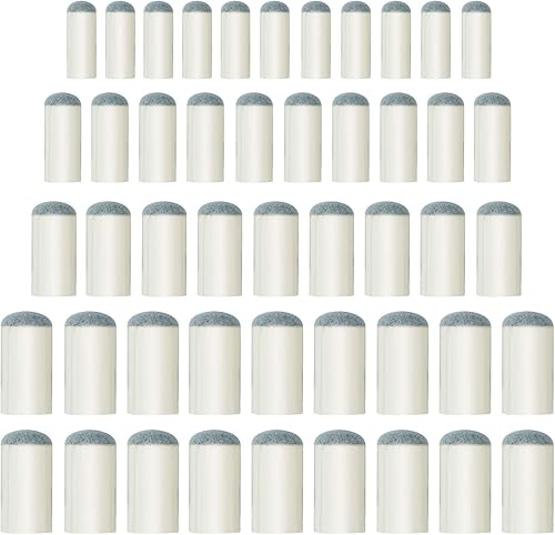 ABOAT 50 puntas de taco de billar de 4 tamaños de repuesto para taco de billar, 0.354 in, 0.394 in, 0.472 in, 0.512 in