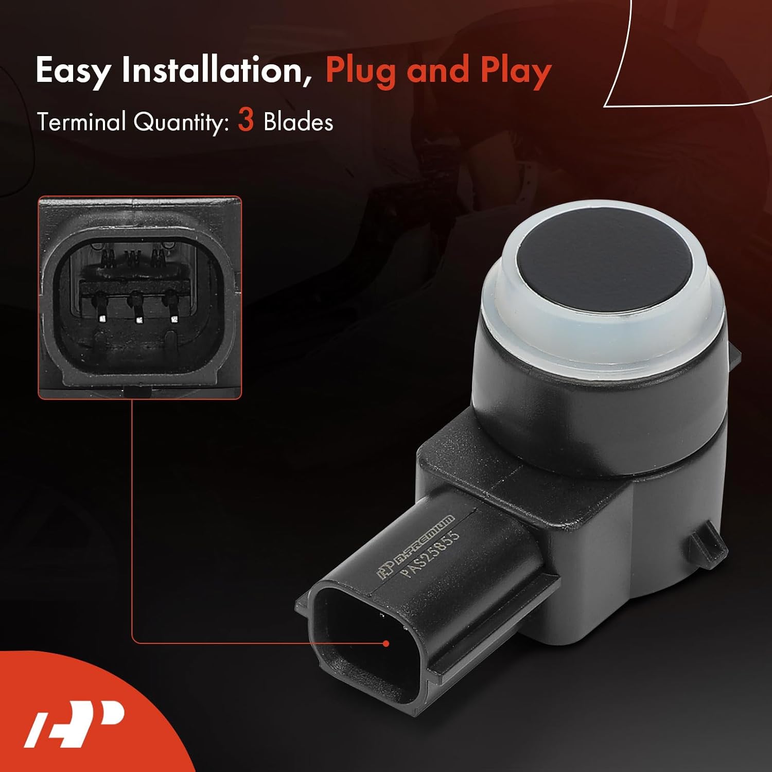 A-Premium 4-PC Rear Reverse Backup Parking Assist Sensor Compatible with Chevy, GMC & Cadillac Models - Silverado 1500 2007-2013, Sierra 2500 3500 HD 2007-2012, Yukon, Suburban, Escalade, Avalanche