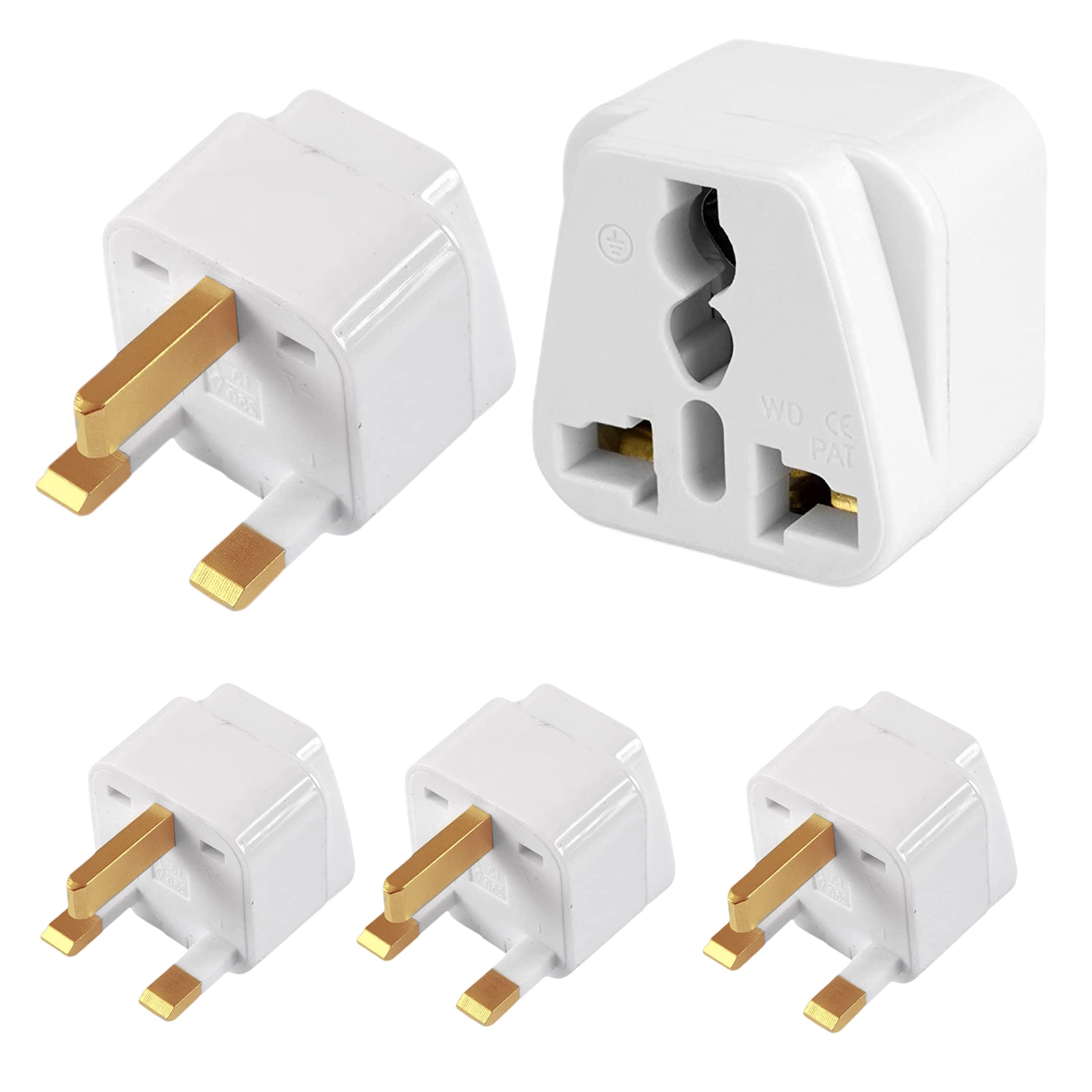 KAVANA (3 PCS) UK Adapter for Indian Pins, Type G Travel Plug Adapter with International Socket, India to UAE Adapter, Ireland Plug-picture-24