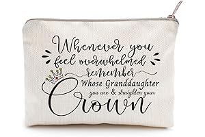 Inspirational Makeup Bag: An Empowering Reminder of Strength for Your Cherished Granddaughter