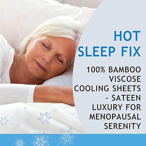 Miniatura 9 de JOMO - Sábanas refrescantes tamaño King - Gris marino, paquete de 4 - 75% viscosa derivada de bambú, 25% modal - Sábanas refrescantes para personas